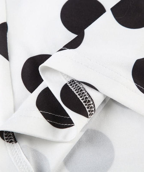 Chic Polka Dot High-Waist Mini Skirt - Classic Black & White Fall Style