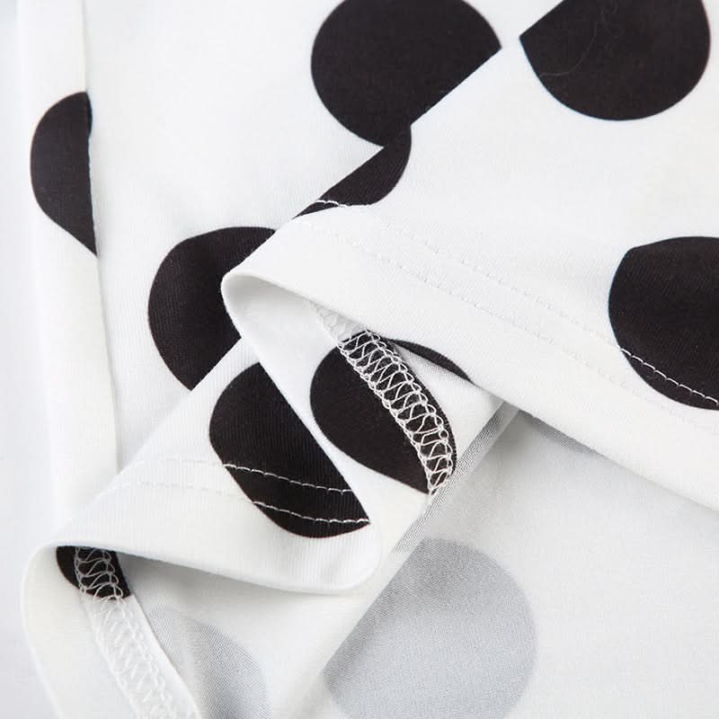 Chic Polka Dot High-Waist Mini Skirt - Classic Black & White Fall Style