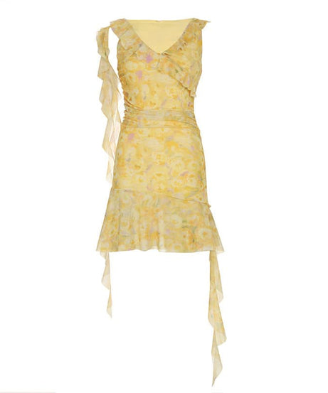Golden Hour Bloom Ruffle Mini Dress - Effortless Chic for Fall Getaways