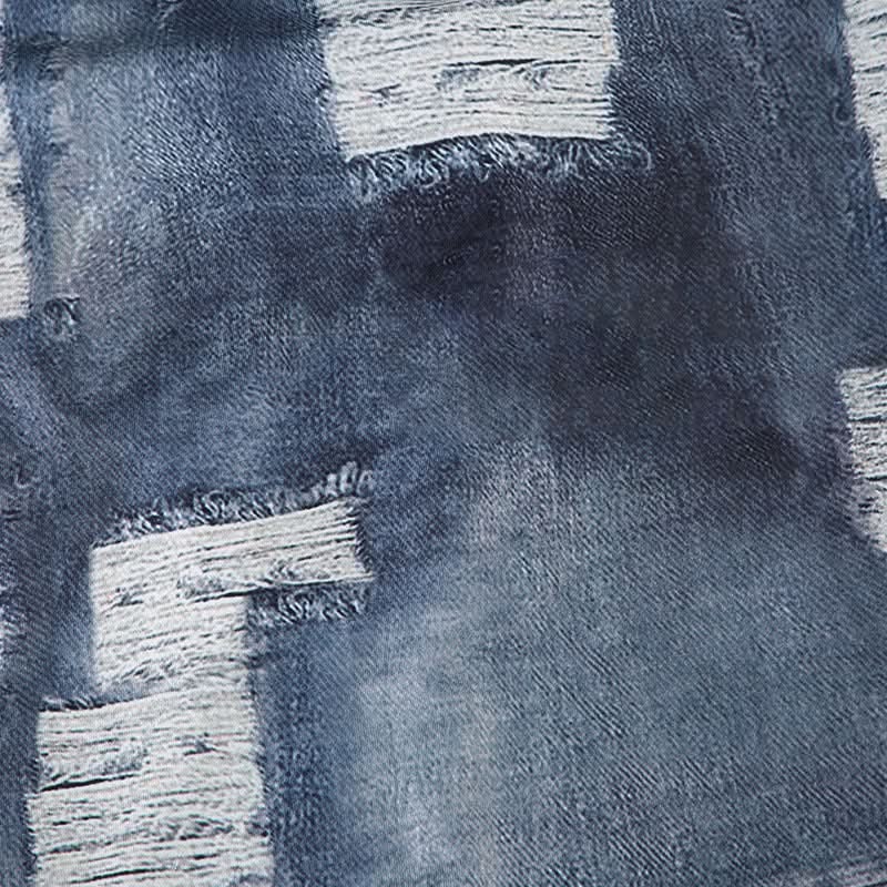 Edgy Distressed Denim Print Tube Top | Y2K Strapless Style for Fall Layering