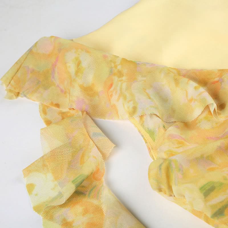 Golden Hour Bloom Ruffle Mini Dress - Effortless Chic for Fall Getaways