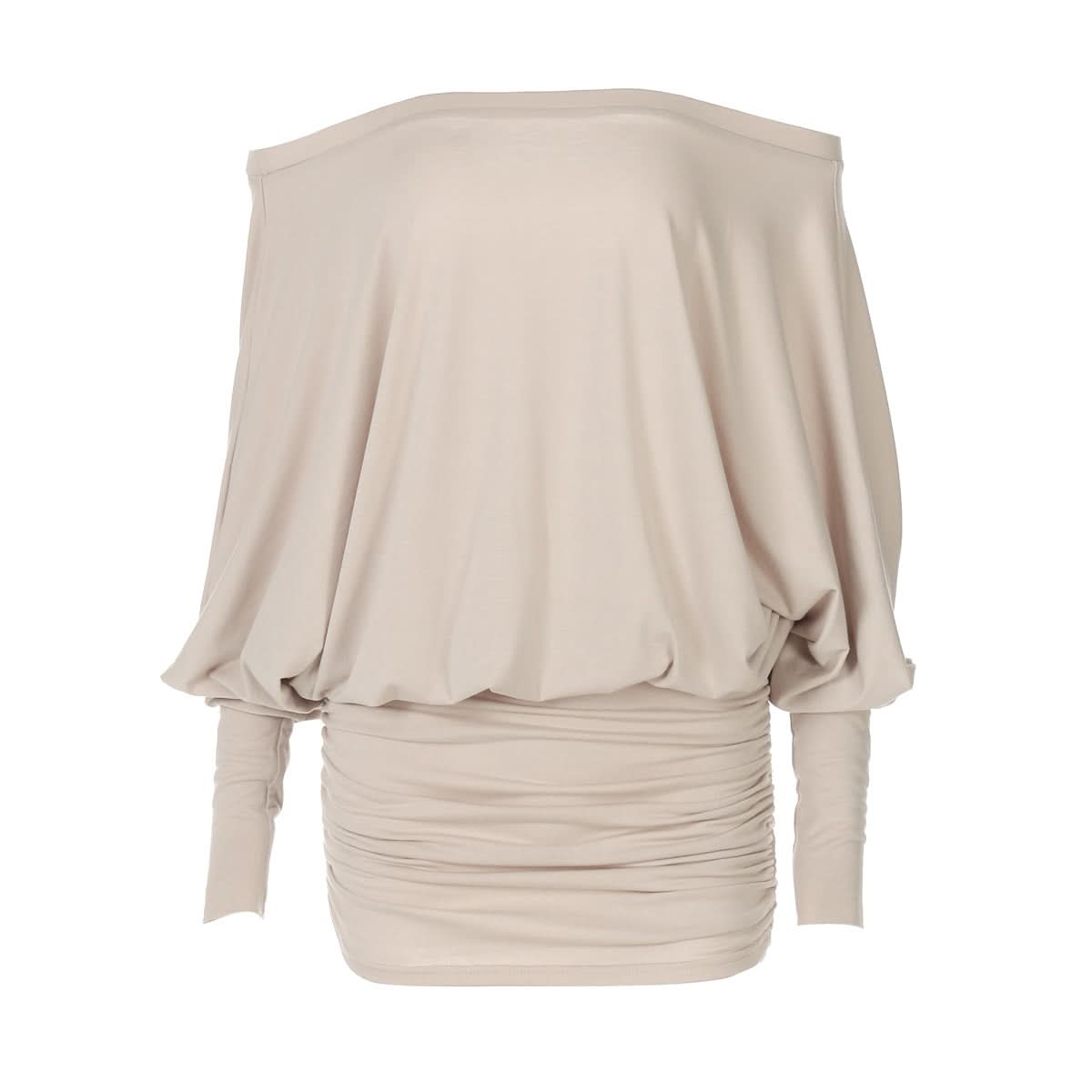 Effortless Chic: Off-Shoulder Dolman Sleeve Ruched Mini Dress – Perfect for Fall & Holiday Styling