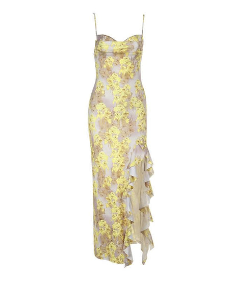 Sun-Kissed Yellow Floral Ruffle Maxi Dress | Resort & Holiday Getaway Chic