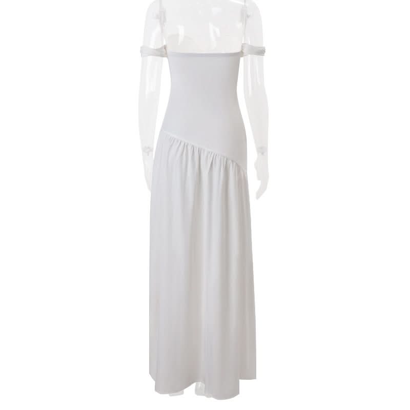 White Off-Shoulder Sweetheart Cut-Out Maxi Dress - Your Fall/Winter Vacation Essential