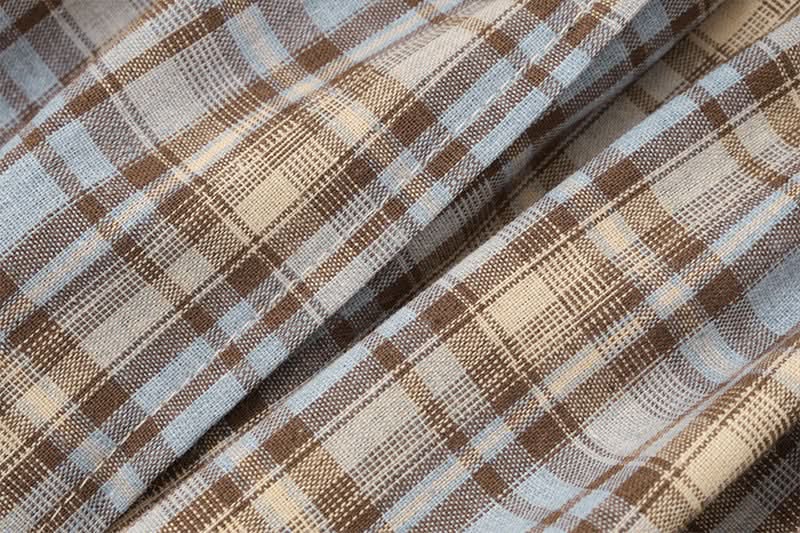 Chic Autumn Plaid Peplum Top – Sweet Peter Pan Collar & Bow Tie