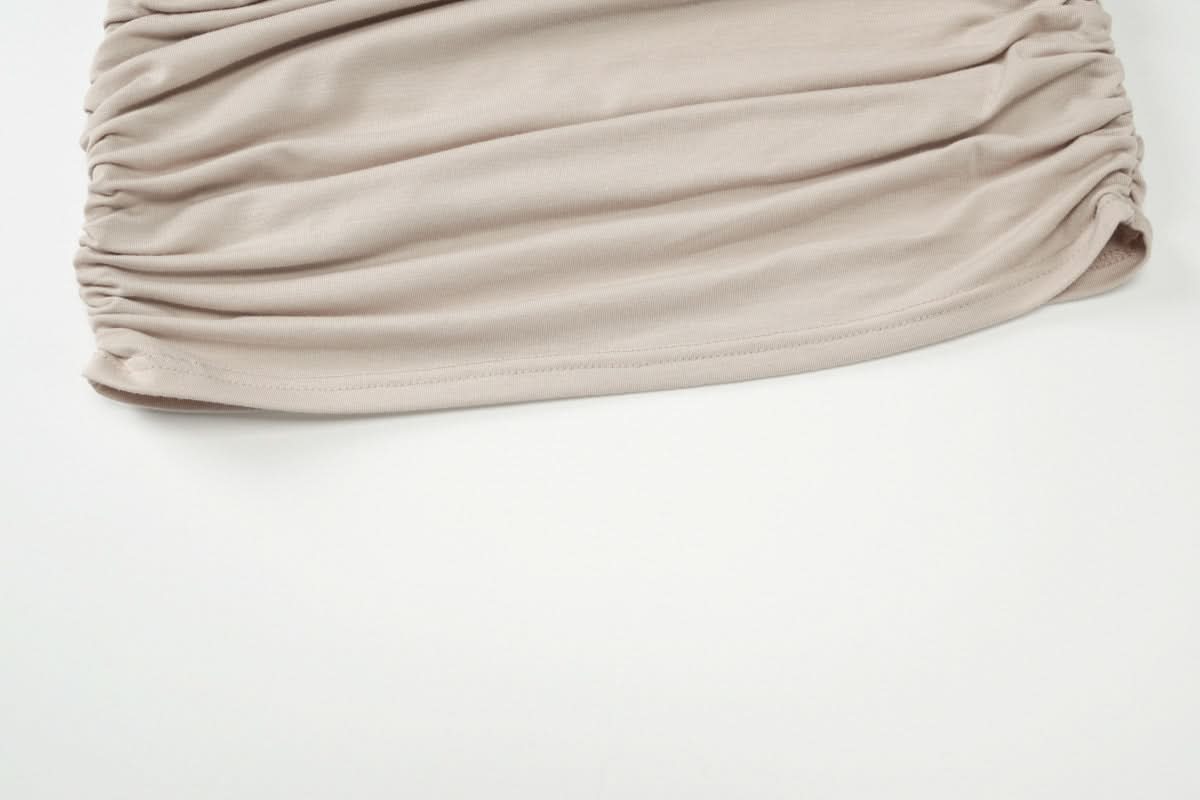 Effortless Chic: Off-Shoulder Dolman Sleeve Ruched Mini Dress – Perfect for Fall & Holiday Styling