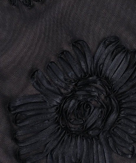 Sultry Black Floral Embroidered Mesh Cami Top – Autumn Evenings & Holiday Season Essential