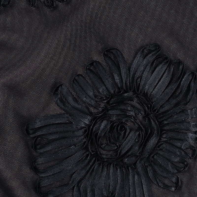 Sultry Black Floral Embroidered Mesh Cami Top – Autumn Evenings & Holiday Season Essential