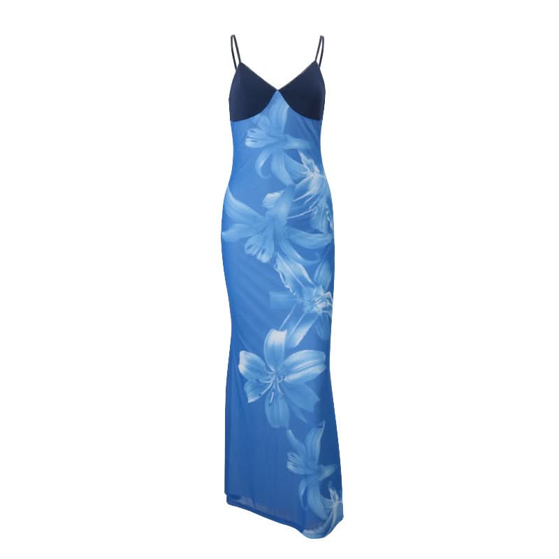 Tropical Bloom Blue Floral Cami Maxi Dress - Your Chic Winter Getaway Essential