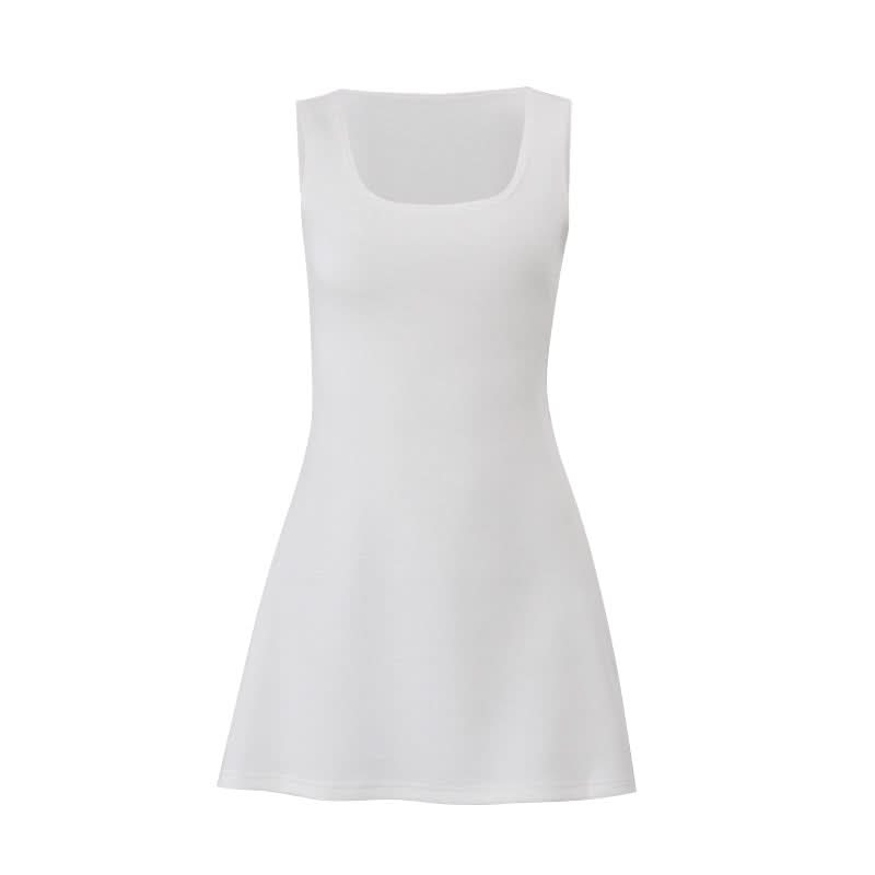 Effortless Chic White Square Neck Mini Dress – Your Versatile Fall Styling Staple