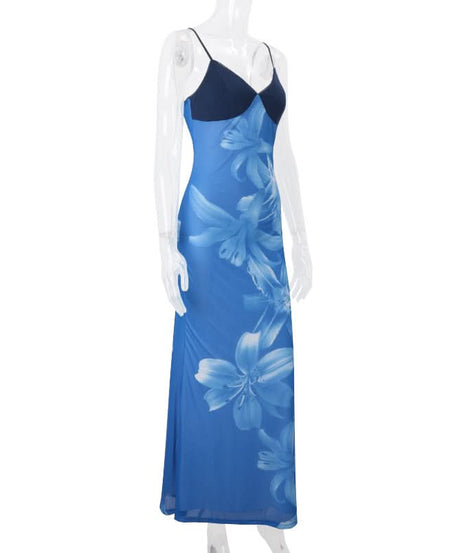 Tropical Bloom Blue Floral Cami Maxi Dress - Your Chic Winter Getaway Essential