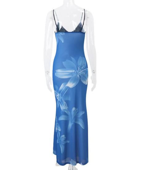 Tropical Bloom Blue Floral Cami Maxi Dress - Your Chic Winter Getaway Essential