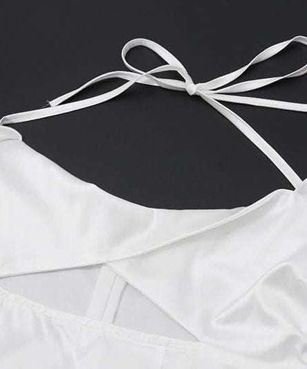 Chic White Halter Off-Shoulder Cutout Mini Dress - Party, Vacation & Date Night Ready