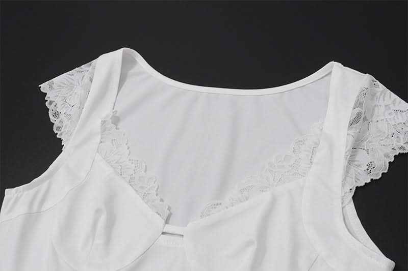 Romantic Lace Bustier Cap Sleeve Top - Chic Fall Layering Essential