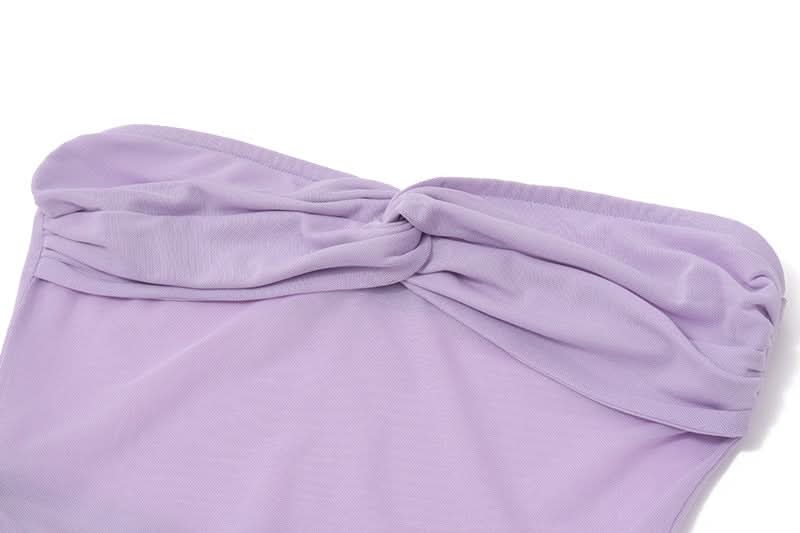 Lavender Haze Sweetheart Halter Mini Dress - Chic Sheer Panel & Backless Glam for Fall Parties