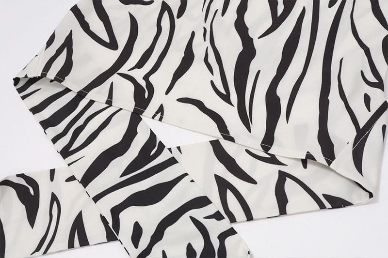 Wildly Chic: Zebra Print Halter Backless Top - Fall Party & Vacation Ready