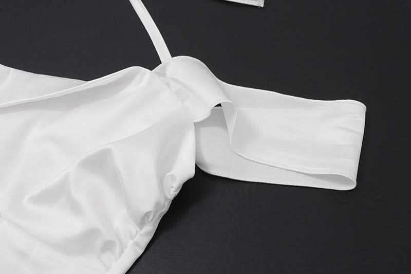 Chic White Halter Off-Shoulder Cutout Mini Dress - Party, Vacation & Date Night Ready