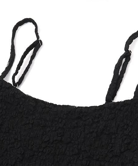 Effortless Black Lace Square Neck Cami Top - Fall Layering & Festive Ready