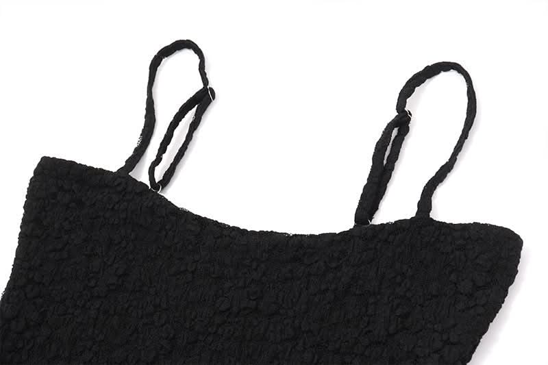 Effortless Black Lace Square Neck Cami Top - Fall Layering & Festive Ready