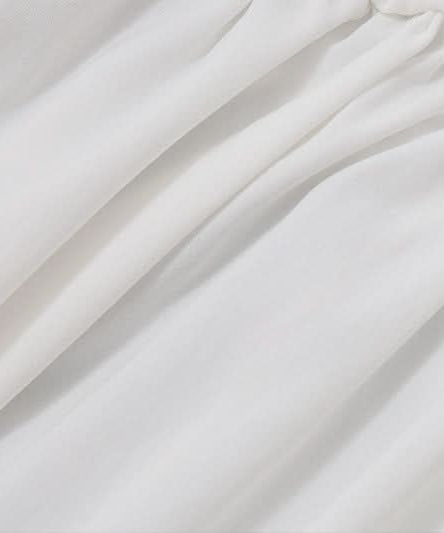 Effortless Chic White Mini Dress: Lace V-Neck, Puff Sleeves & Ruched Waist for Holiday & Resort Style