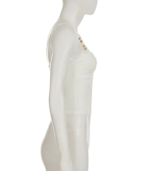 Chic White Ruched Cami Top with Beaded Straps - Perfect for Fall Layering & Resort Style