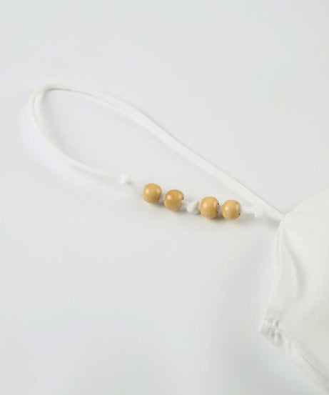 Chic White Ruched Cami Top with Beaded Straps - Perfect for Fall Layering & Resort Style