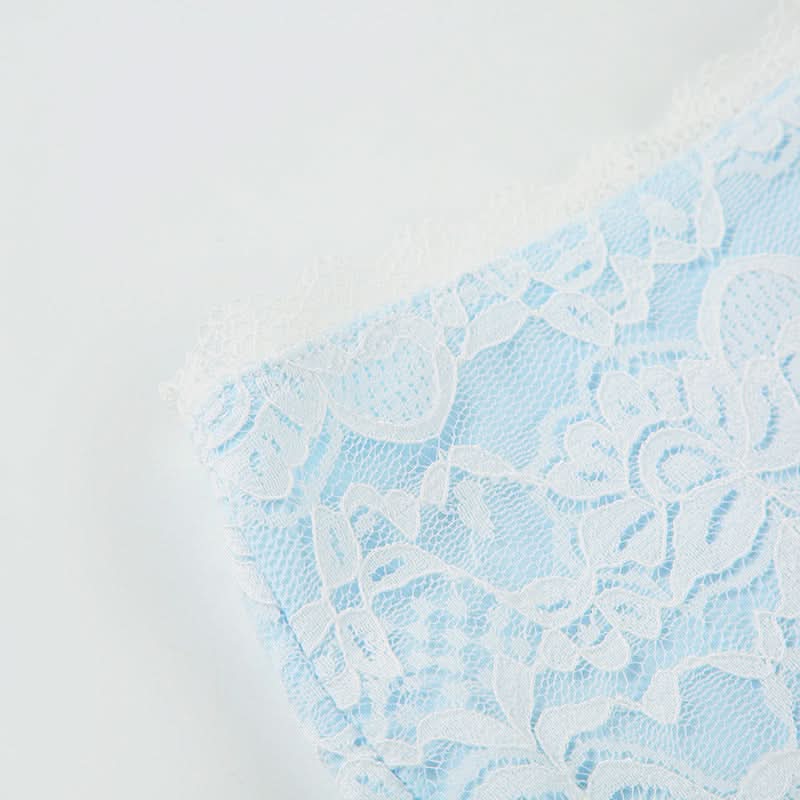 Cozy Chic: Delicate Lace Halter Bralette & Boy Shorts Set for Fall Nights In