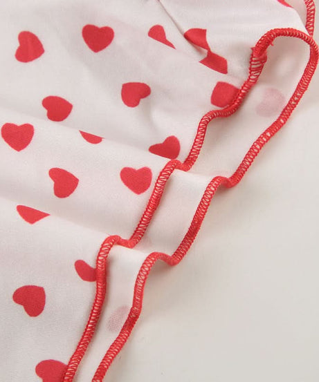 Cozy Sweetheart Heart Print Cami & Shorts Pajama Set | Dreamy Lace Loungewear for Fall Nights