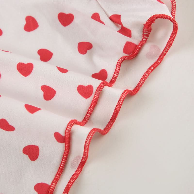 Cozy Sweetheart Heart Print Cami & Shorts Pajama Set | Dreamy Lace Loungewear for Fall Nights