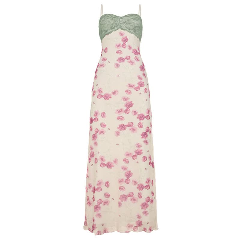 Romantic Floral Lace Maxi Slip Dress - Autumn Bloom & Versatile Chic