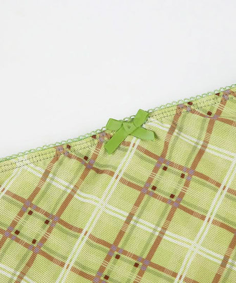 Fall Chic Sage Green Plaid Midi Skirt | Mesh & Subtle Bow Detail