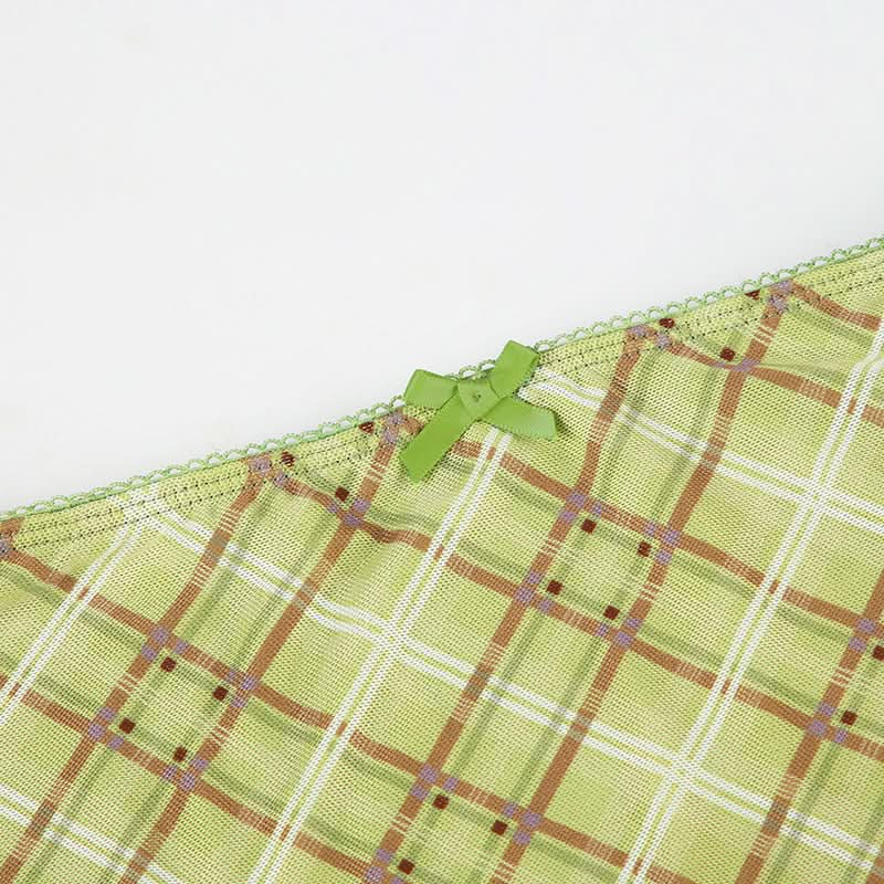 Fall Chic Sage Green Plaid Midi Skirt | Mesh & Subtle Bow Detail