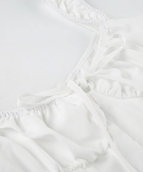 Autumn Bloom Sweetheart Peplum Blouse | Chic Puff Sleeve Tie-Front Top for Fall & Holidays