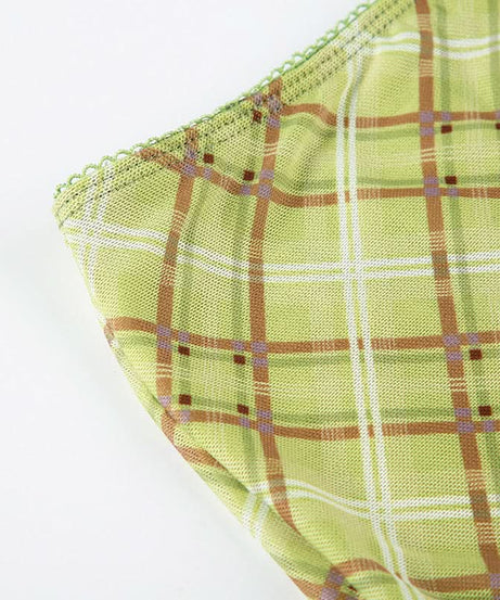 Fall Chic Sage Green Plaid Midi Skirt | Mesh & Subtle Bow Detail