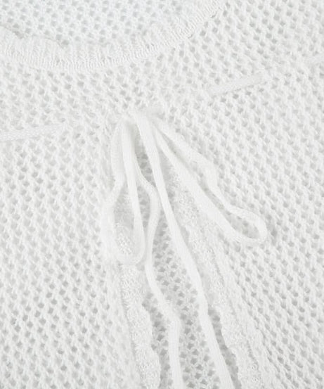 Y2K Chic Mesh Tie-Front Long Sleeve Top - Effortless Fall Layering & Festival Style