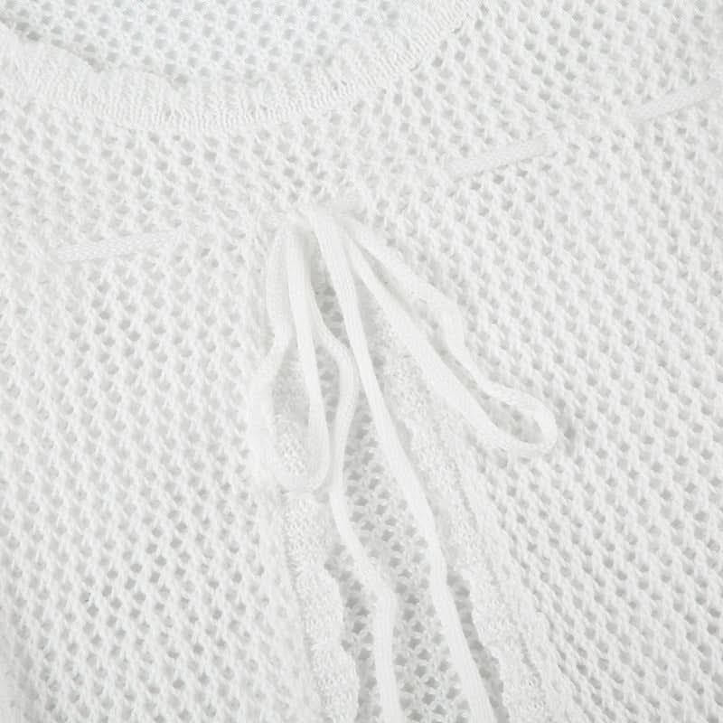 Y2K Chic Mesh Tie-Front Long Sleeve Top - Effortless Fall Layering & Festival Style