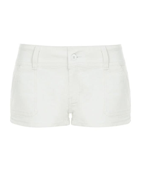 Y2K Chic High Waisted Denim Mini Shorts - Trendy Button Fly Jean Shorts for Fall