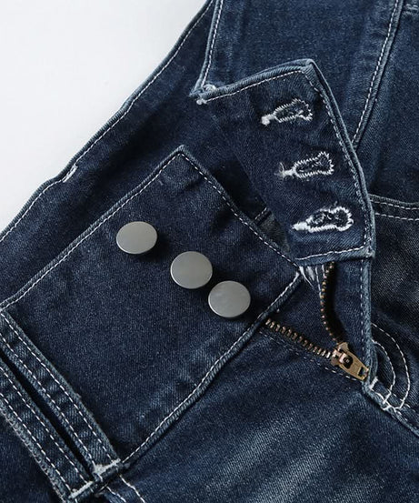 Y2K Chic High Waisted Denim Mini Shorts - Trendy Button Fly Jean Shorts for Fall