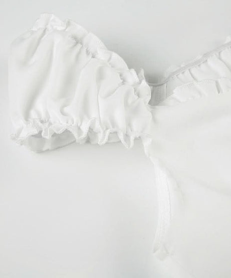 Chic Ruffled Button-Front Blouse | Versatile White Top for Fall