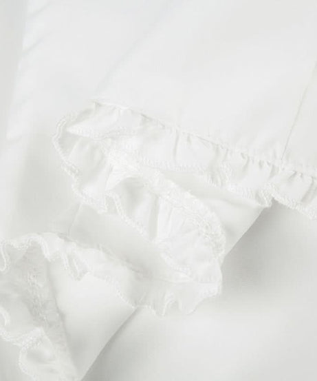 Chic Ruffled Button-Front Blouse | Versatile White Top for Fall