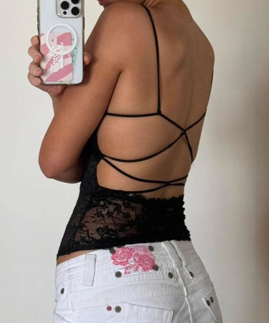 Effortless Fall Style: Black Lace V-Neck Cami Top | Perfect for Layering & Date Nights