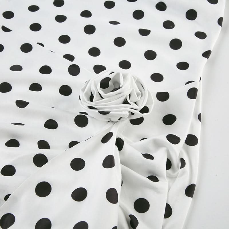 Effortless Chic: Polka Dot Halter Maxi Dress with Ruffle Slit – Perfect for Fall Getaways & Special Occasions