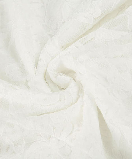 Charming White Lace Mini Dress: Tie Straps, Romantic Rose Detail & Coquette Core Style