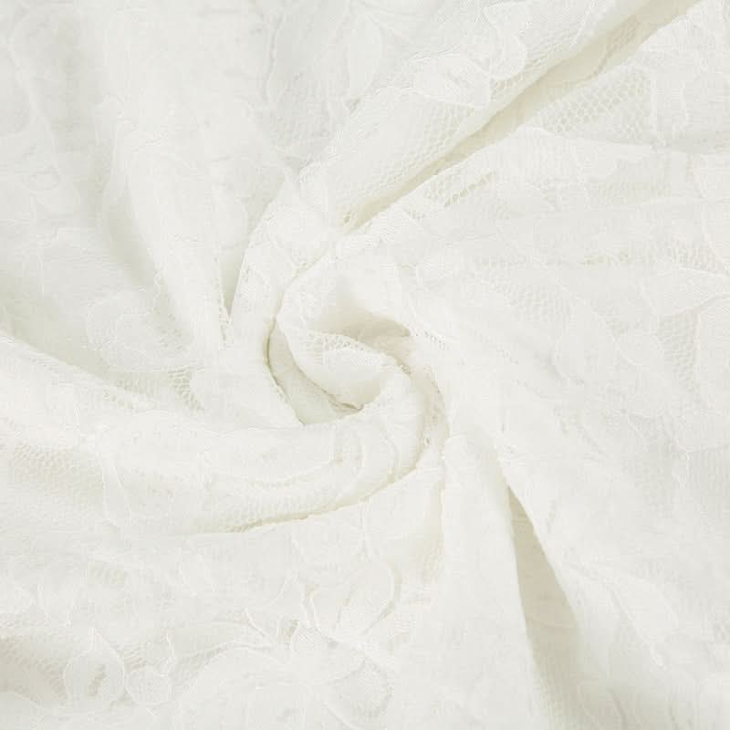 Charming White Lace Mini Dress: Tie Straps, Romantic Rose Detail & Coquette Core Style