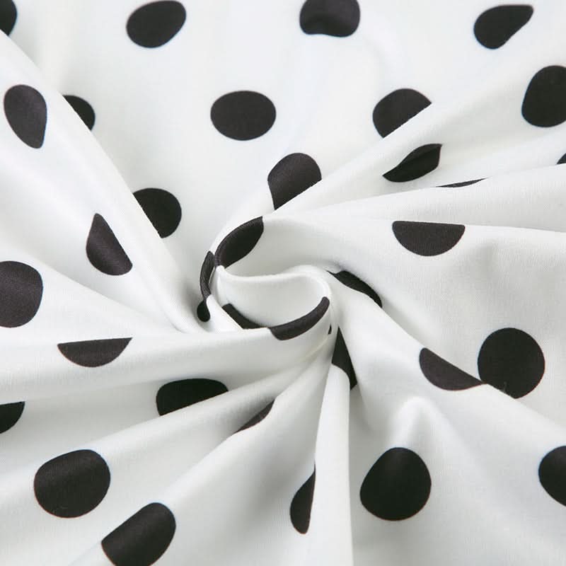 Effortless Chic: Polka Dot Halter Maxi Dress with Ruffle Slit – Perfect for Fall Getaways & Special Occasions