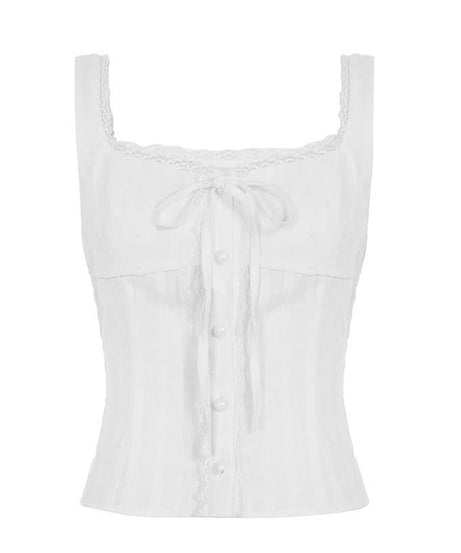 Romantic Lace Tie-Front Square Neck Cami | Effortless Fall Layering & Chic Style