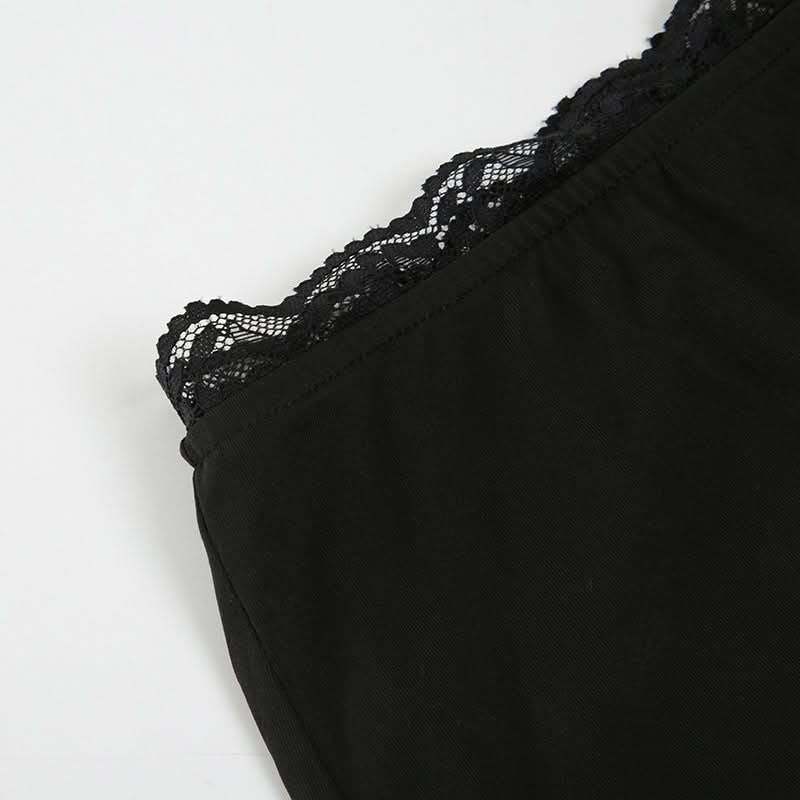 Glamour Noir Asymmetrical Sheer Lace Maxi Skirt - Fall & Holiday Party Ready