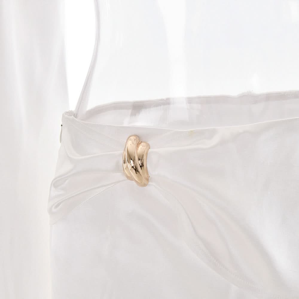 Luxurious White Satin Draped Maxi Skirt & Crop Top Set - Your Fall & Holiday Event Glam