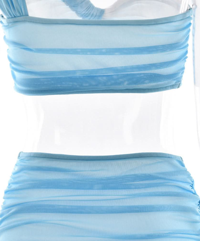 Oasis Azure One-Shoulder Maxi Skirt Set - Your Chic Fall/Winter Getaway Essential