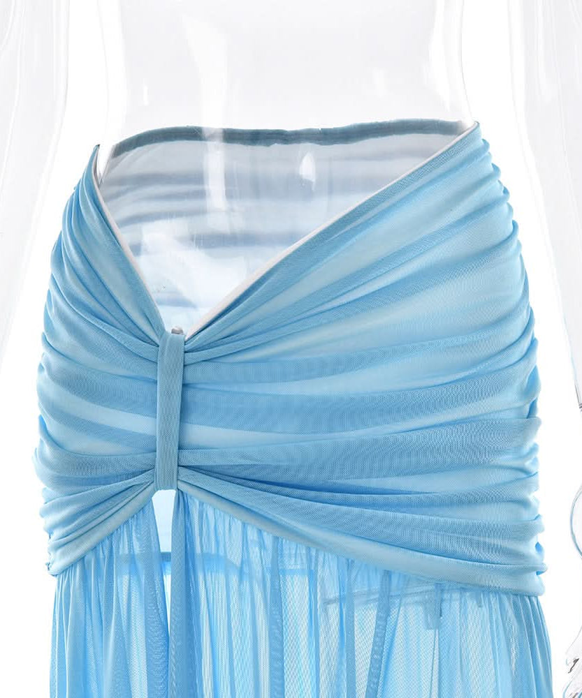 Oasis Azure One-Shoulder Maxi Skirt Set - Your Chic Fall/Winter Getaway Essential